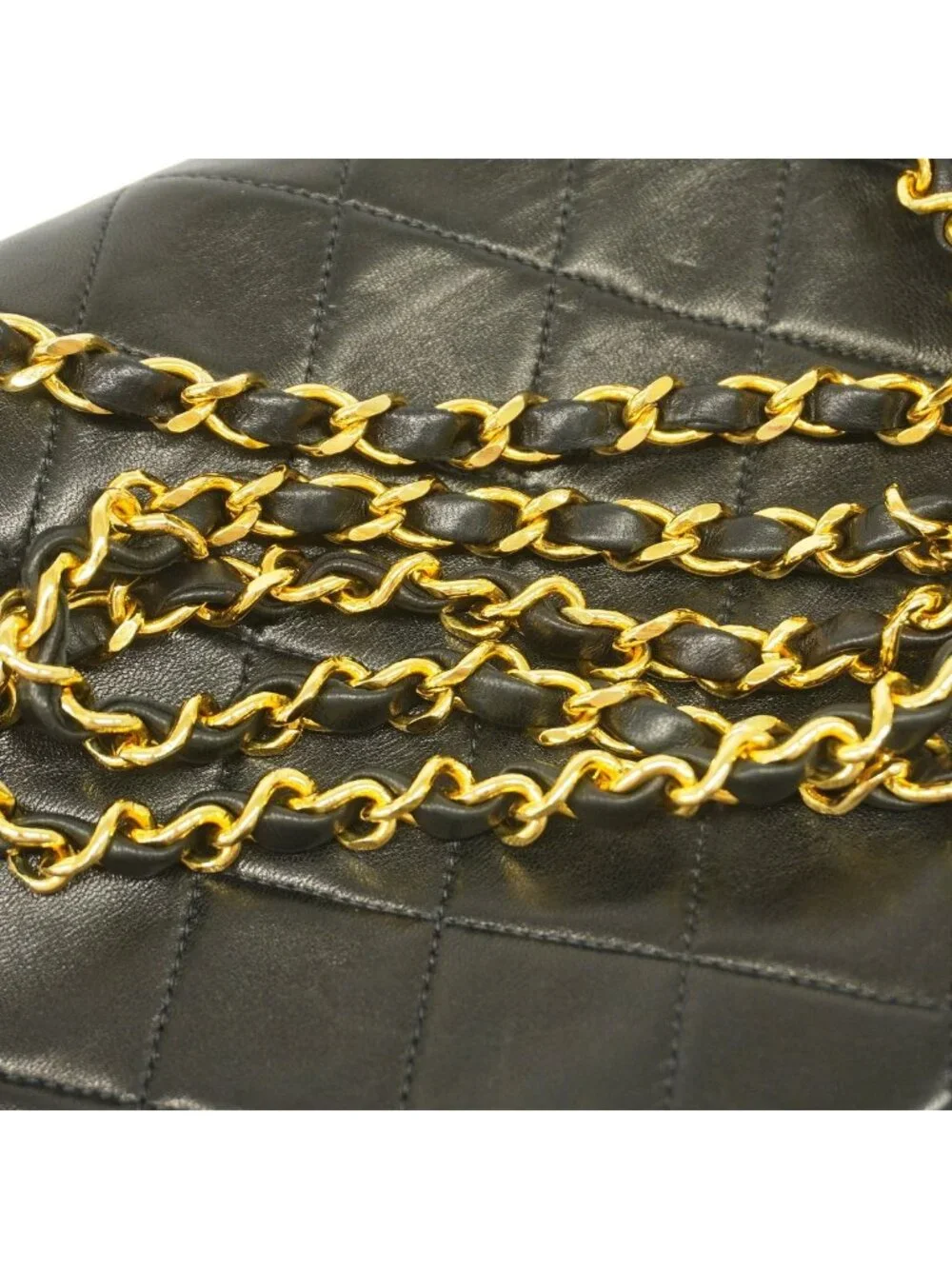 Chanel Shoulder Bag Diana Lambskin Black Gold
